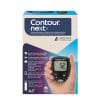Contour Next bloedglucosemeter startpakket in doos met glucosemeter, teststrips en prikapparaat voor diabetesmeting