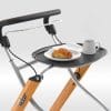 Binnenrollator Let's Go Indoor met dienblad, kopje en broodje op modern lichtgewicht frame