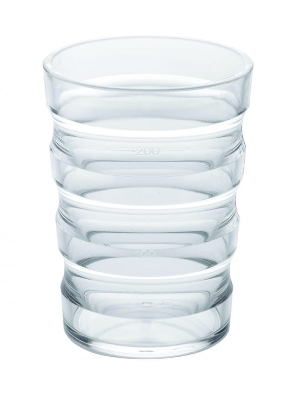 Drinkbeker SureGrip in 2 kleuren transparant en paars.