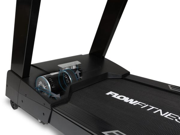 Flow Fitness loopband T3i kan tot een gewicht van 200 kg.detail