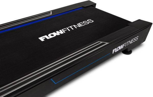 Flow Fitness loopband T3i kan tot een gewicht van 200 kg. Ingezoomd band