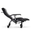 Normandie relaxstoel met zwenkwielen en duwstang in ligstand