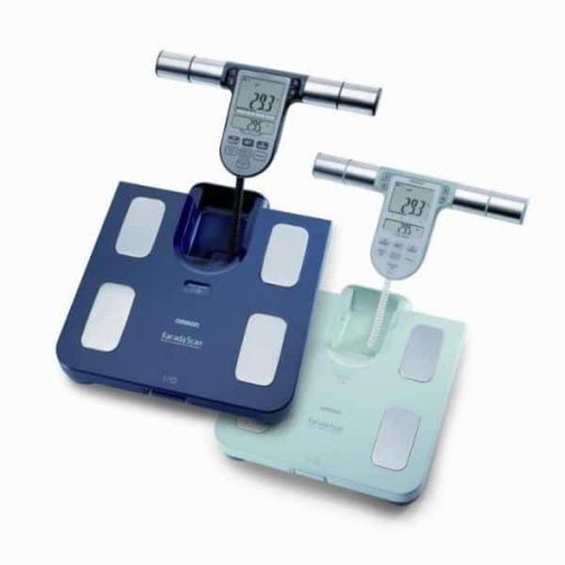 25.2.jpg Omron BF511 body compositie monitor geeft inzicht in lichaamsvet, visceraal vet, skeletspierniveau, BMI en basaal metobolisme. in 2 kleuren
