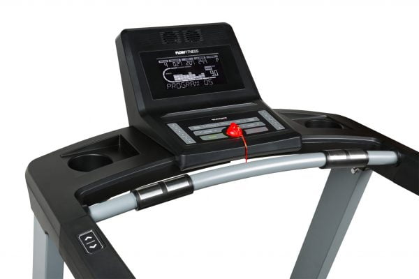 Runner DTM2000i van het merk Flow Fitness met snelheid tot 18 km per uur voor tablet