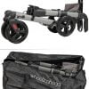 rollator Track 4.0 in de kleur antraciet merk Wheezahead inklapt met tas