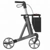 Rollator Rehasense Server Heavy Duty met brede zitting tot 200 kg in kleur grijs