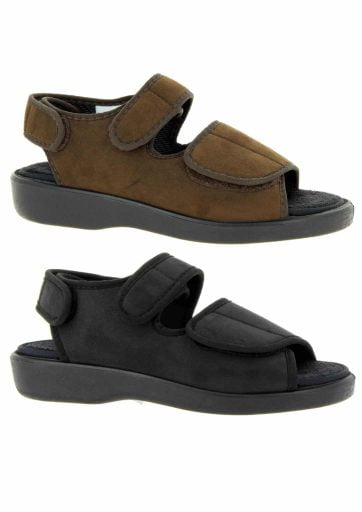 Varomed lugano verbandschoen in sandaal model kleuren zwart en bruin
