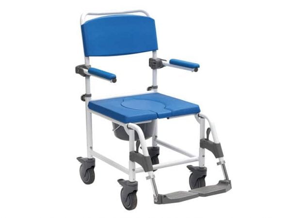 Douche-toilet-rolstoel Aston in hoogte verstelbaar met 5" wielen van het merk Drive