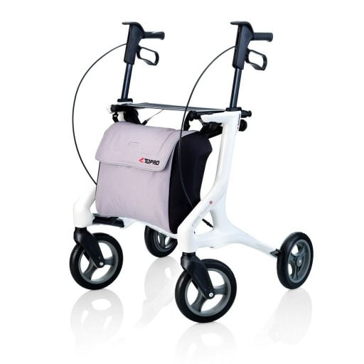 rollator_topro_pegasus_staalblauw_wit_tas_carbon_thuiszorgwinkel.nl Topro Pegasus carbon kleur wit