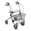 rollator cristallo standaard met mand, dienblad en stokhouder