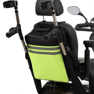 Tas Splash met krukkenhouders voor rolstoel of scootmobiel. in kleur geel High Visibility