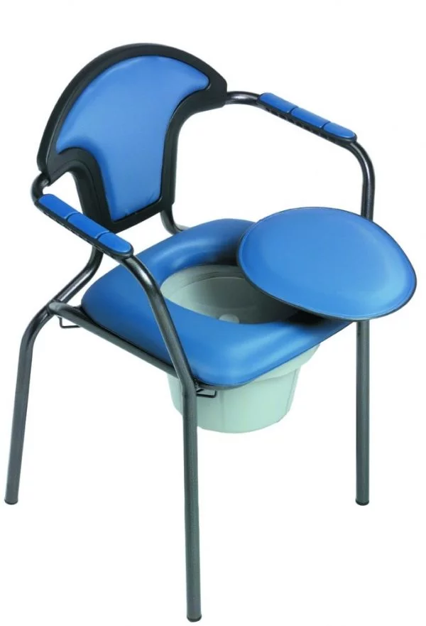 toiletstoel able2 verstelbaar in kleur blauw deksel