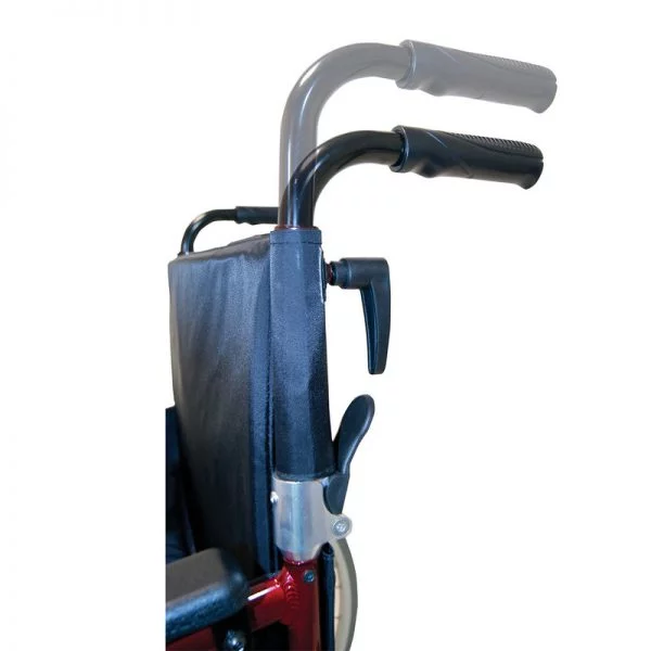 Transportrolstoel van het merk Drive in de kleur Rood D-Lite ingeklapt