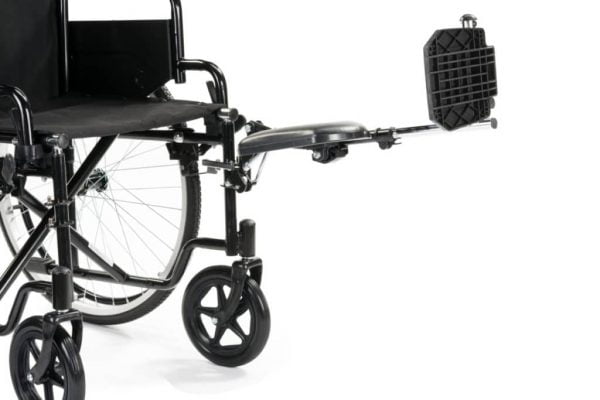 gipssteun voor rolstoel uitgeklapt