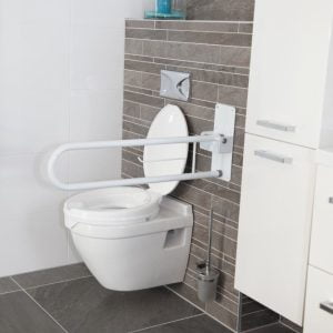Wandbeugel met toiletrolhouder, opklapbaar voor toilet of badkamer