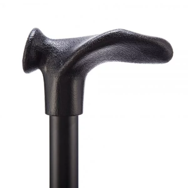 wandelstok met comfortgrip in de kleur zwart handvat