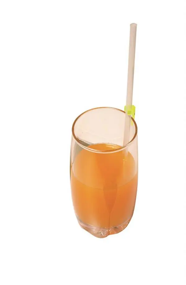 rietje met een terugloop beveiliging zodat het vloeistof niet teruggaat als voorbeeld op een glas