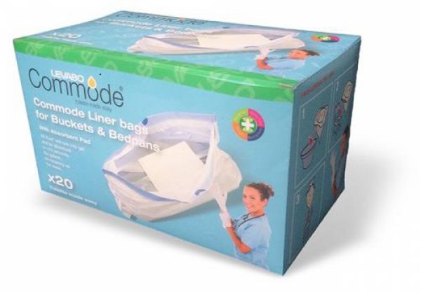 Toiletemmerzakken verpakt per 20 stuks eenvoudig te gebruiken voor postoel of bedpan