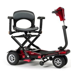 Sedna scootmobiel in de kleur Rood heel makkelijk opvouwbaar