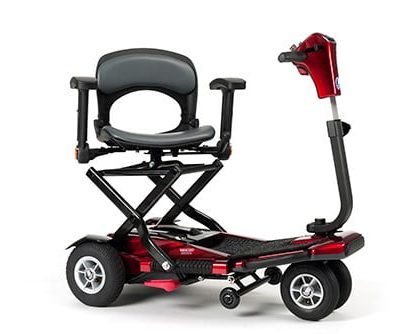 Sedna scootmobiel in de kleur Rood heel makkelijk opvouwbaar