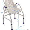 Douchestoel van Able2 met afmetingen erbij van Thuiszorgwinkel.nl