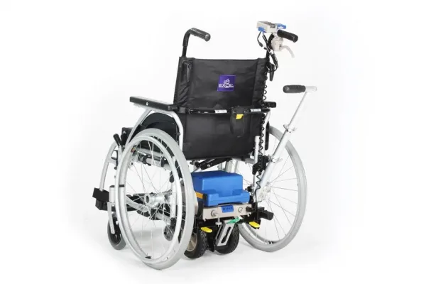 Excel Compact Rolstoel Rij en duwondersteuning zichtbaar onder rolstoel
