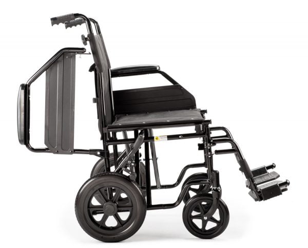 Multi Motion transport rolstoel in 2 maten van 45 en 50 cm zitbreedte met omhoog te klappen armsteun