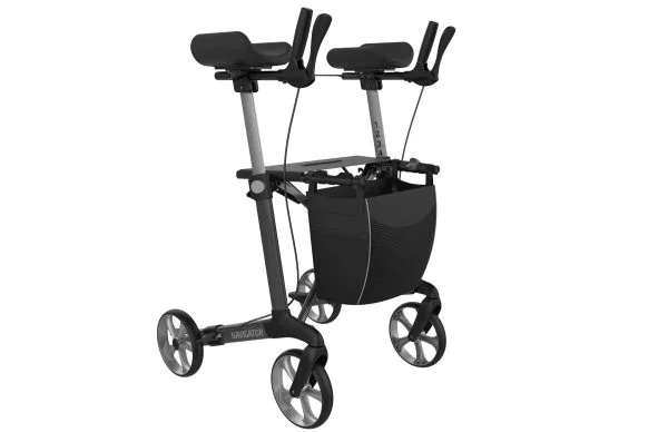 Rollator Rehasense Navigator met armschalen in de kleur antraciet