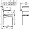 Maattabel met alle afmetingen voor Douche- en toiletstoel Linido voor gewicht tot 200 kg