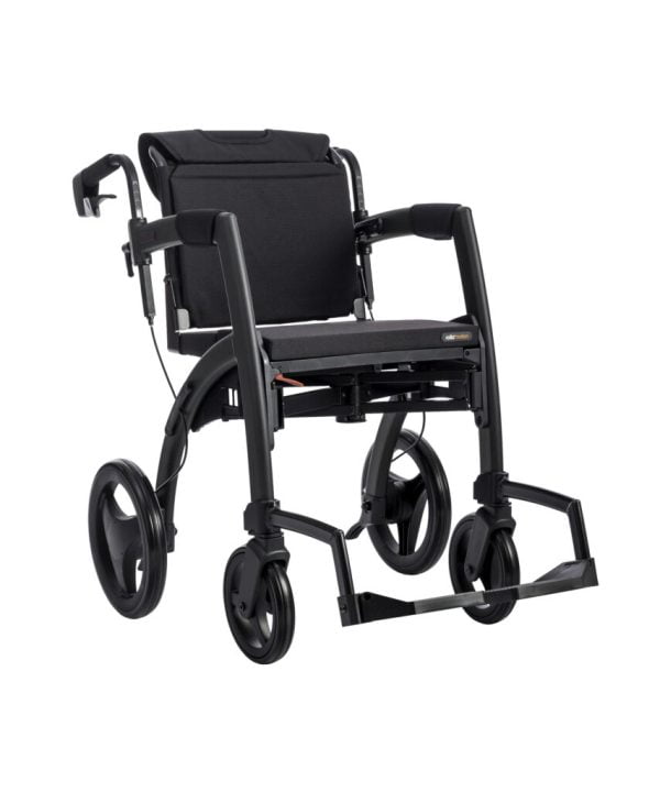 Rolstoel en rollator in een in de kleur zwart uitvoering rolstoel