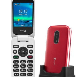 Doro mobiele klaptelefoon kleur rood en zwart