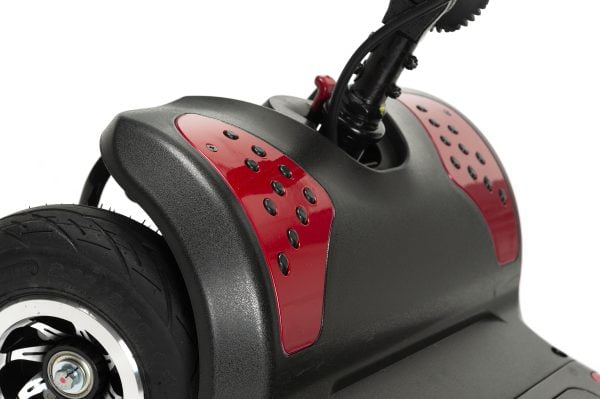 Scootmobiel van het merk vermeiren de Venus 4 Sport Air met luchtbanden voordeel voor voeten