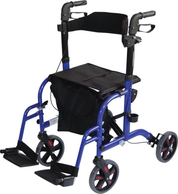 Aidapt VP184 rolstoel en rollator in een. In de kleur blauwvan Thuiszorgwinkel.nl