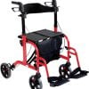 Aidapt VP184 rolstoel en rollator in een. In de kleur rood van Thuiszorgwinkel.nl
