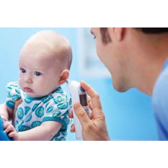 Braun oorthermometer Pro 6000 oor baby's en volwassenen die meet in enkele seconden voorbeeld baby