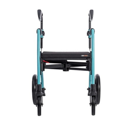 rollator rollz motion 2.1 zonder rolstoelpakket in kleur blauw achterzijde