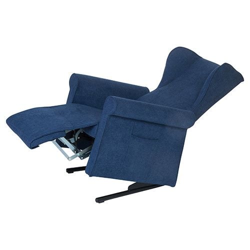 Doge Dumbo sta-op stoel in de kleur blauw te bestellen in vele materialen en stoffen in ligstand