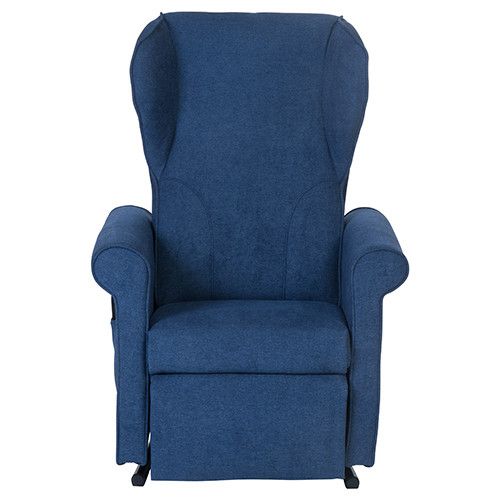 Doge Dumbo sta-op stoel in de kleur blauw te bestellen in vele materialen en stoffen bezien van voorzijde