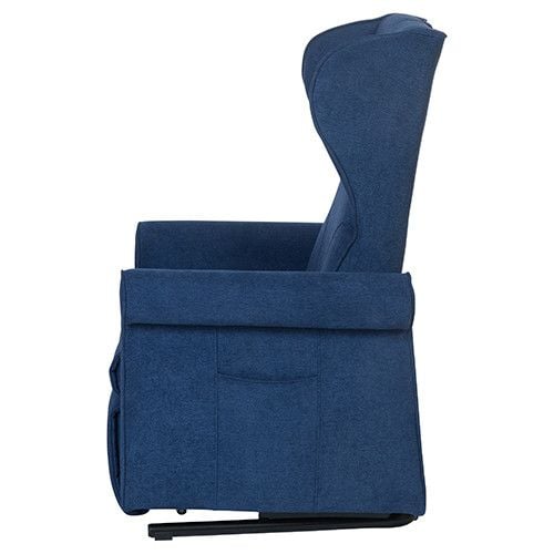 Doge Dumbo sta-op stoel in de kleur blauw te bestellen in vele materialen en stoffen bezien van zijzijde