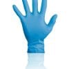 Blauwe Klinion nitril onderzoekshandschoen Sensitive Soft, poedervrij en latexvrij voor medische onderzoeken.