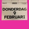 Tom kalender met grote cijfers en letters in verdeeld over 2 delen in 2 a4 en a5