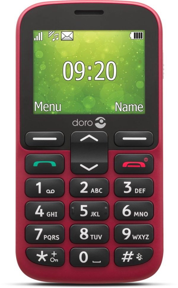 Doro 1381 telefoon in de kleur rood van Thuiszorgwinkel.nl