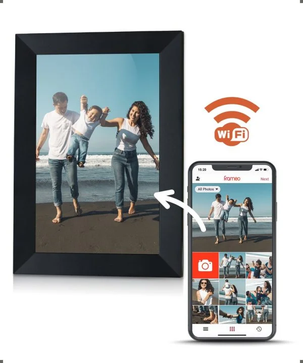 Digitaal fotolijst van het merk Puro & Co verkrijgbaar in 3 maten en diverse kleuren.