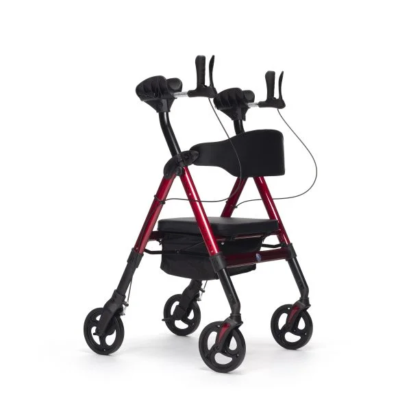 Goliat Atro rollator met armschalen voor gewicht tot 200 kg in de kleur rood