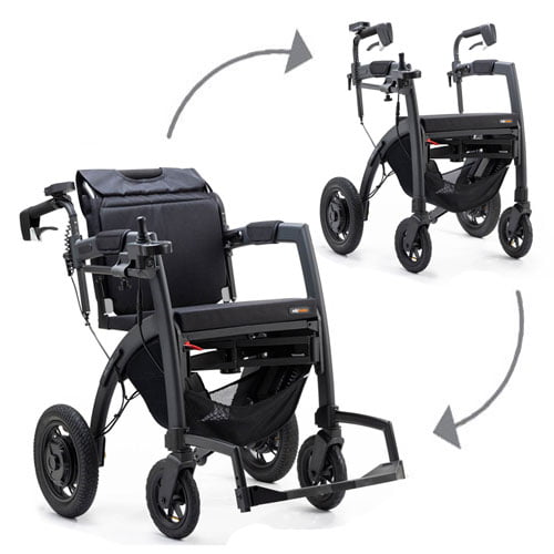 Rollz Motion Electric Een veelzijdige 3-in-1 rollator, transportstoel & elektrische rolstoel, heel makkelijk om te bouwen