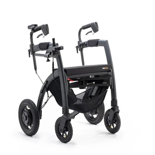Rollz Motion Electric Een veelzijdige 3-in-1 rollator, transportstoel & elektrische rolstoel. Als rollator afgebeeld