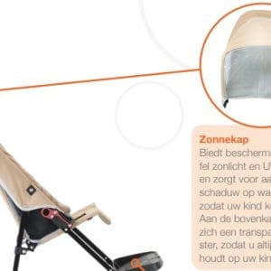 De zonnekap van de Elise Travel Buggy