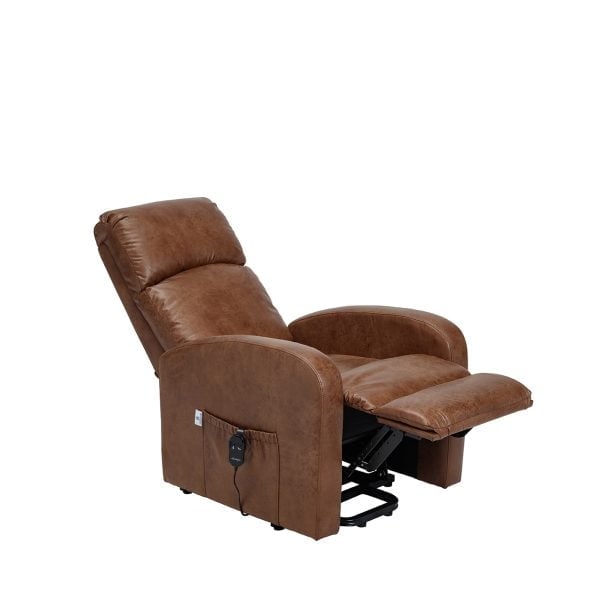 Lazy-up sta-opstoel met 1 motor is een heerlijke relaxstoel in kleur bruin