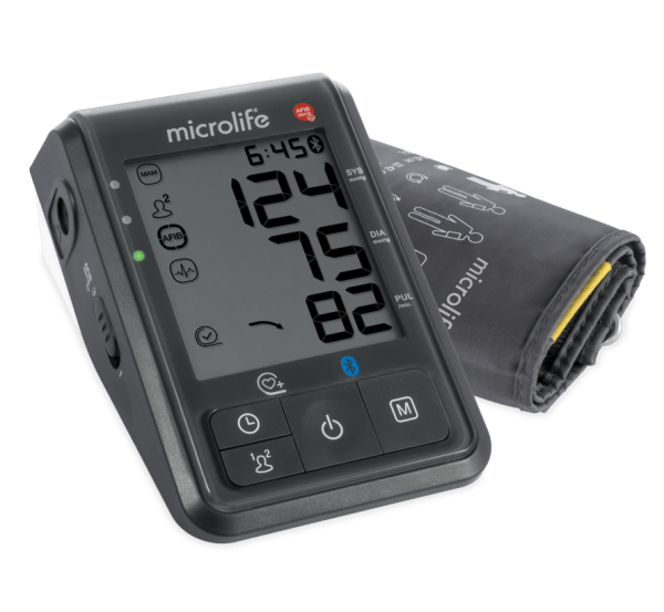 Microlife bloeddrukmeter BP B6 Connect BT die uitgerust is met alle denkbare functies en koppeling naar de smartphone of pc.
