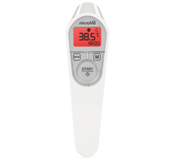 De Microlife NC 200 contactloze thermometer verricht automatisch een temperatuurmeting op een afstand van maximaal 5 cm. Met kleuraanduiding voor geen of wel koorts